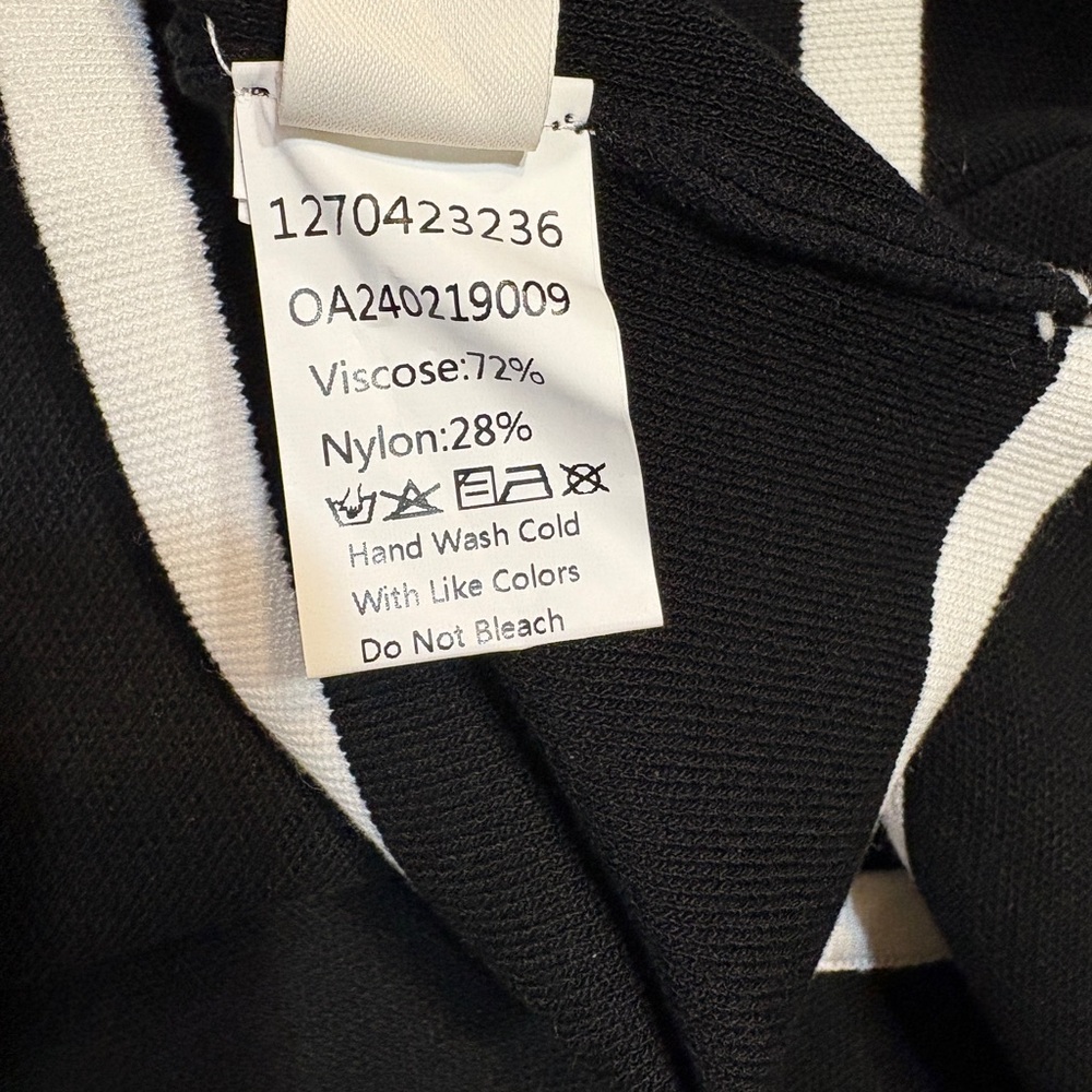 Commense  Sleeveless Black and White Faux Pearl-Trim Chanel Style MIDI Dress L‎ - Picture 7 of 8